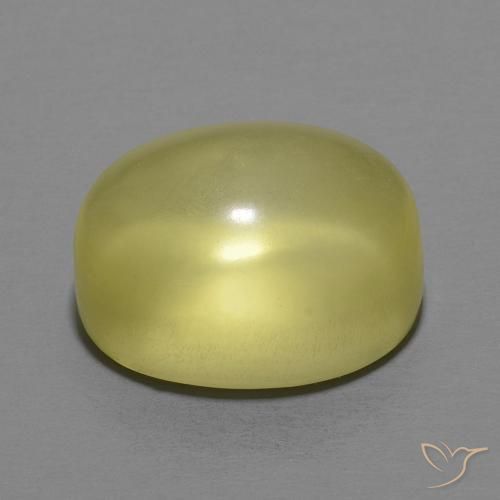 Quartz Jaune verdâtre naturelle ovale, 10.09 ct, Transparent