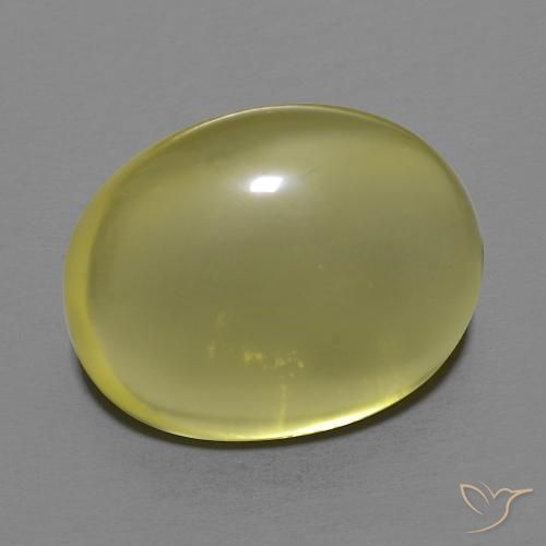 Quartz Jaune verdâtre naturelle ovale, 14.84 ct, Transparent