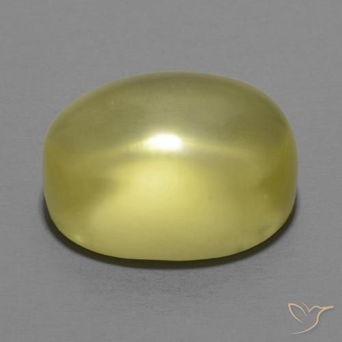 Quartz Jaune verdâtre naturelle ovale, 14.84 ct, Transparent