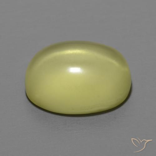 Quartz Jaune verdâtre naturelle ovale, 6.23 ct, Transparent