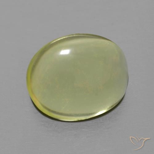Quartz Vert jaune naturelle ovale, 4.67 ct, Transparent