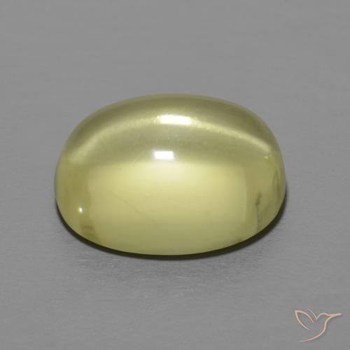 Quartz Vert jaune naturelle ovale, 4.67 ct, Transparent