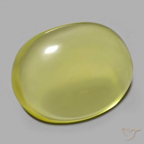 Quartz Jaune verdâtre naturelle ovale, 34.53 ct, Transparent