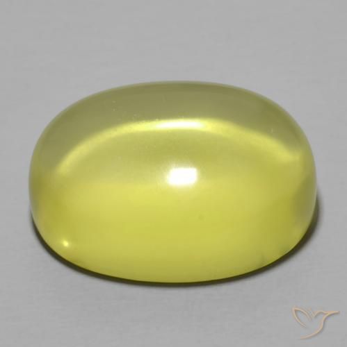 Quartz Jaune verdâtre naturelle ovale, 34.53 ct, Transparent