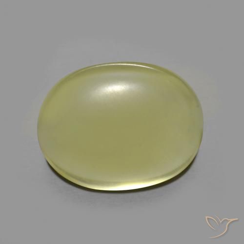 Quartz Jaune verdâtre naturelle ovale, 8.08 ct, Transparent