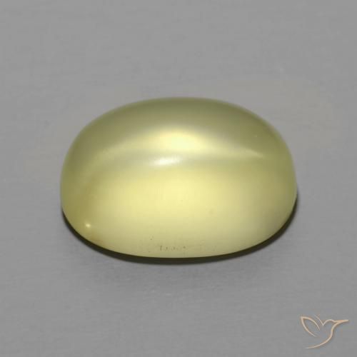 Quartz Jaune verdâtre naturelle ovale, 8.08 ct, Transparent