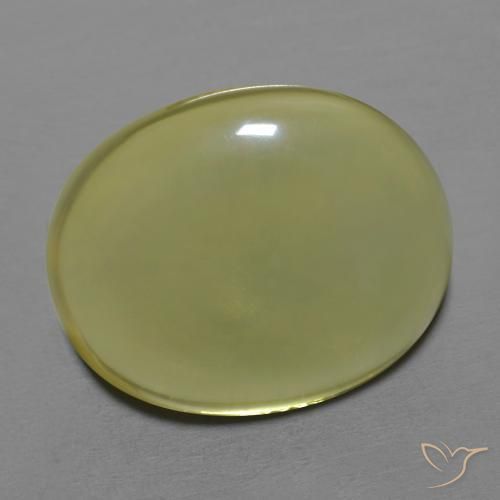 Quartz Jaune verdâtre naturelle ovale, 18.04 ct, Transparent