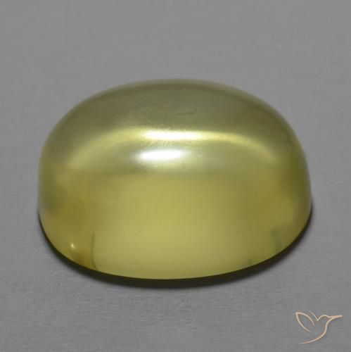 Quartz Jaune verdâtre naturelle ovale, 18.04 ct, Transparent