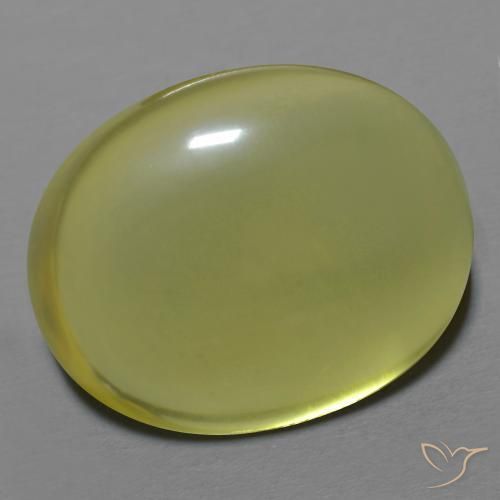 Quartz Jaune verdâtre naturelle ovale, 30.57 ct, Transparent