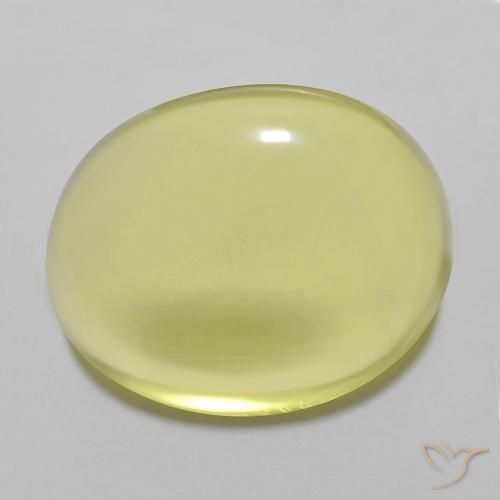 Quartz Jaune clair naturelle ovale, 14.27 ct, Transparent