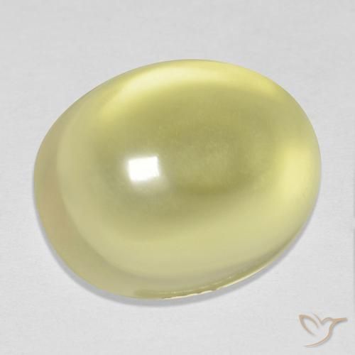 Quartz Jaune clair naturelle ovale, 12.14 ct, Transparent