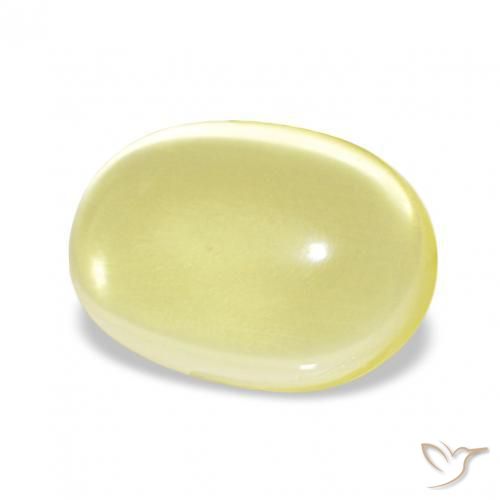 Quartz Jaune clair naturelle ovale, 3.29 ct, Transparent