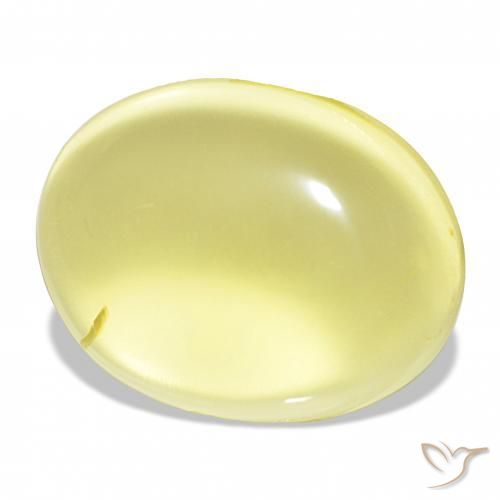 Quartz Jaune clair naturelle ovale, 43.30 ct, Transparent
