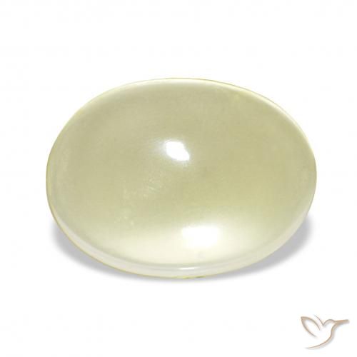 6.12ct Jaune crème pâle Quartz, ovale, Transparent
