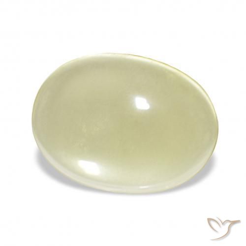 Quartz Jaune crème pâle naturelle ovale, 6.12 ct, Transparent