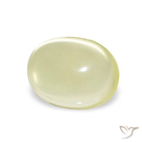 Quartz Jaune crème pâle naturelle ovale, 5.31 ct, Transparent