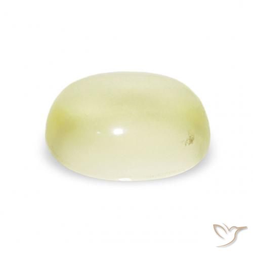 Quartz Jaune crème pâle naturelle ovale, 5.31 ct, Transparent