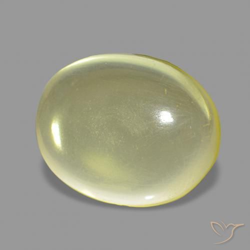 Quartz Jaune ananas léger naturelle ovale, 4.91 ct, Transparent