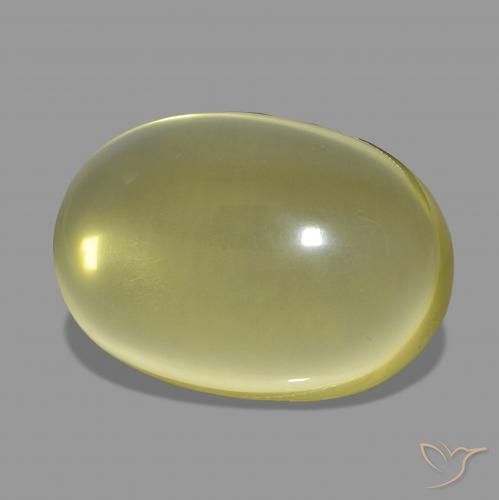 Quartz Jaune ananas léger naturelle ovale, 46.42 ct, Transparent