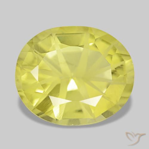 Quartz jaune naturelle coupe ovale, 7,27 ct, VVS-VS
