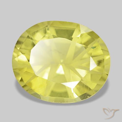Quartz jaune naturelle coupe ovale, 7,27 ct, VVS-VS