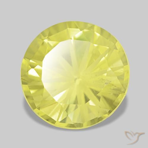 Quartz jaune naturelle coupe roude, 3,09 ct, VS