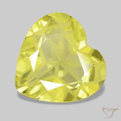 Quartz jaune naturelle forme de coeur, 3,78 ct, VS