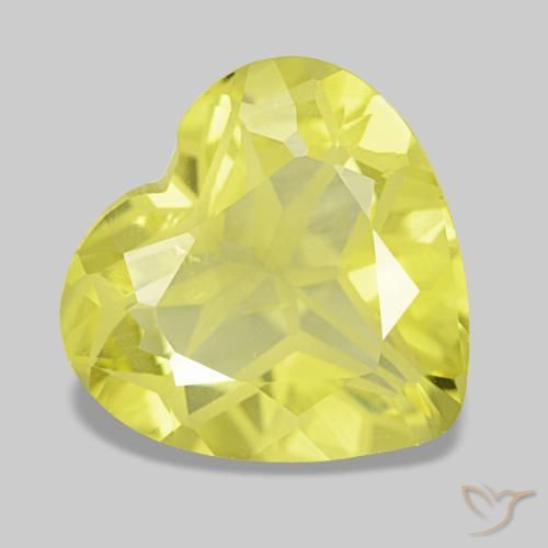 Quartz jaune naturelle forme de coeur, 3,78 ct, VS