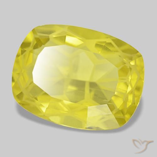 Quartz jaune naturelle coupe coussin, 11,85 ct, VS