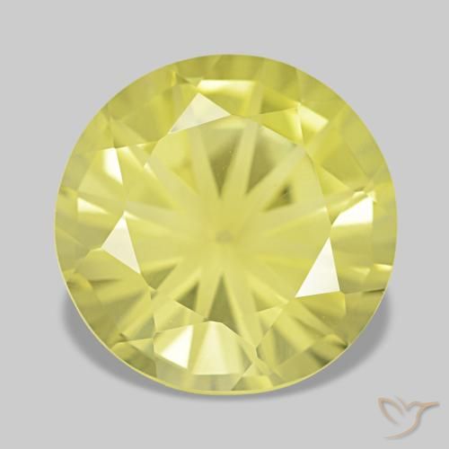 Quartz jaune naturelle coupe roude, 4,38 ct, VVS