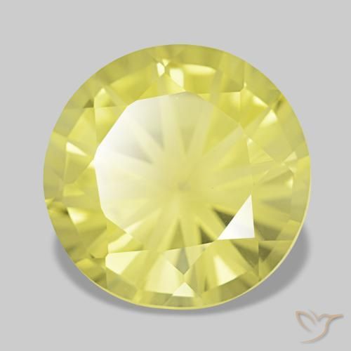 Quartz jaune naturelle coupe roude, 4,38 ct, VVS