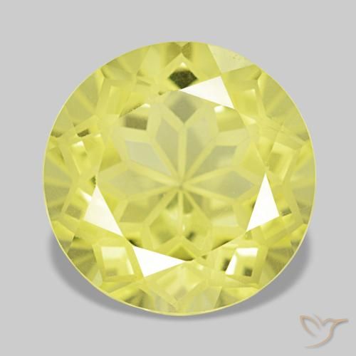 Quartz jaune naturelle coupe roude, 3,92 ct, VVS