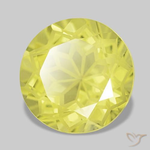 Quartz jaune naturelle coupe roude, 3,92 ct, VVS