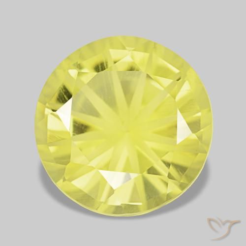 Quartz jaune naturelle coupe roude, 3,52 ct, VVS