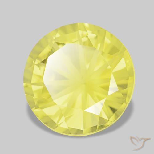 Quartz jaune naturelle coupe roude, 3,52 ct, VVS
