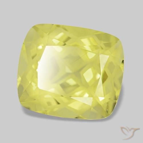 Quartz jaune naturelle coupe coussin, 4,81 ct, VVS