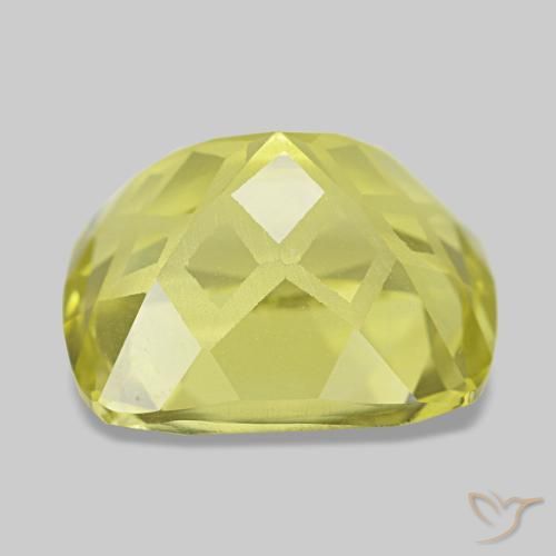 Quartz jaune naturelle coupe coussin, 4,81 ct, VVS