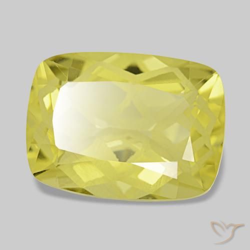 Quartz jaune naturelle coupe coussin, 5,60 ct, VVS