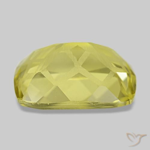 Quartz jaune naturelle coupe coussin, 5,60 ct, VVS