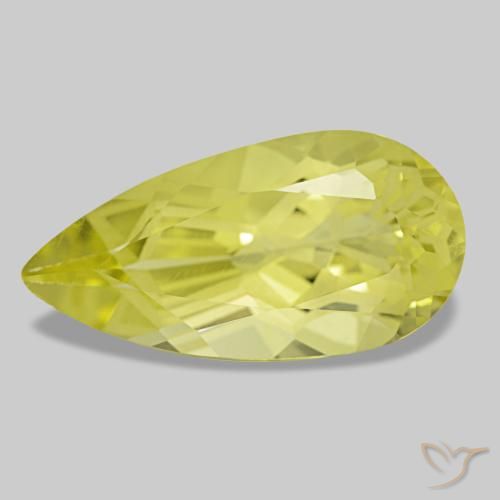Quartz jaune naturelle en forme de poire, 4,70 ct, VVS