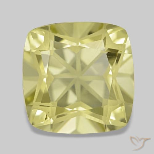 Quartz jaune naturelle coupe coussin, 5,07 ct, VVS