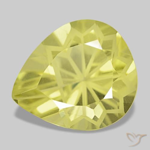 Quartz jaune de 5,44 ct, en forme de poire, VS