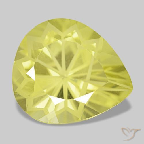 Quartz jaune naturelle en forme de poire, 5,44 ct, VS