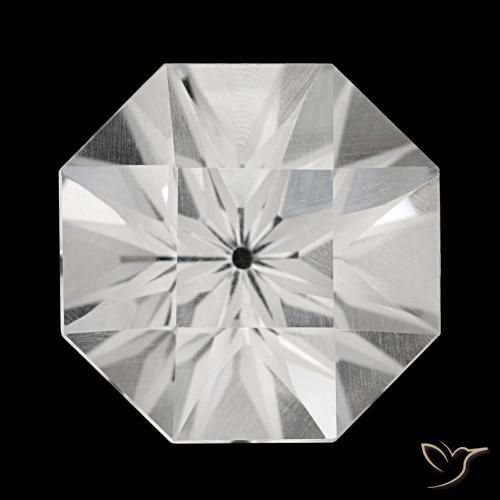 Quartz blanc naturelle taille émeraude, 23,18 ct, VVS-VS