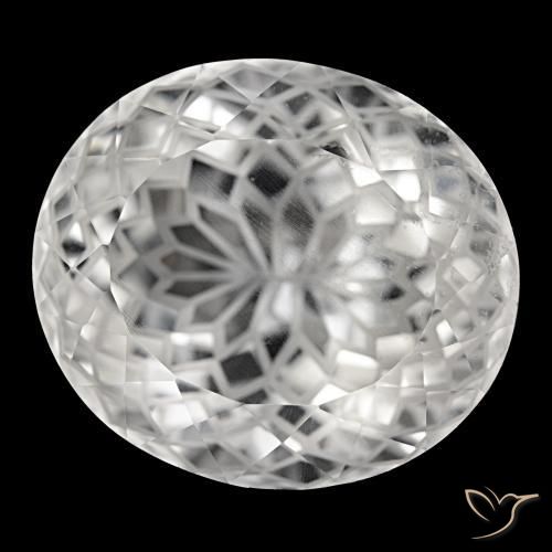 Quartz blanc naturelle coupe ovale, 76,48 ct, VS