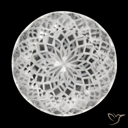 Quartz blanc de 73,76 ct, rond, VS