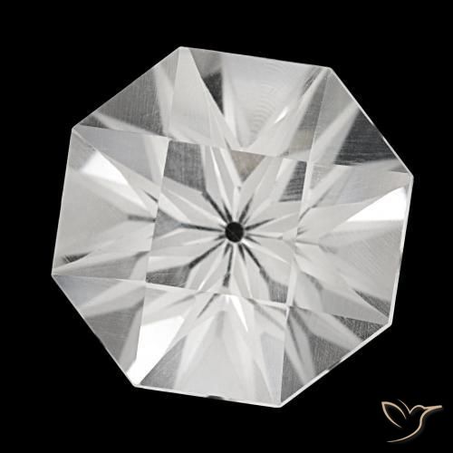 Quartz blanc naturelle taille émeraude, 23,18 ct, VVS-VS