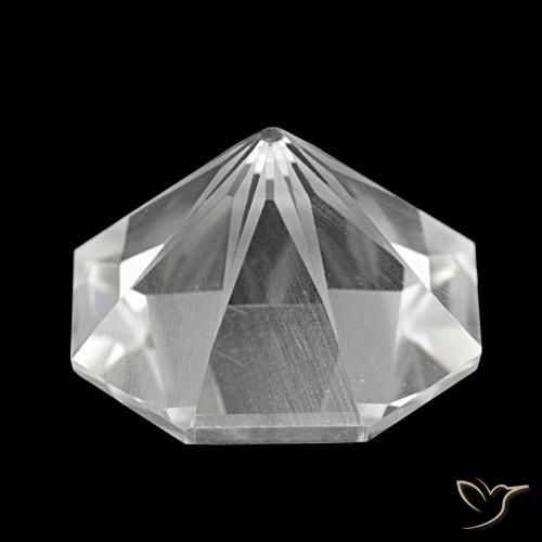Quartz blanc naturelle taille émeraude, 23,18 ct, VVS-VS