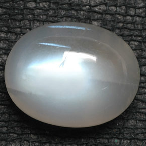 Pierre de lune arc-en-ciel blanc naturelle transparent, 5,72 ct, transparent / translucide