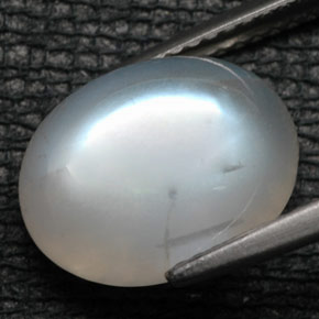 Pierre de lune arc-en-ciel blanc naturelle transparent, 5,72 ct, transparent / translucide